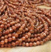 Natural Goldstone Gold Sandstone Faceted Rondelle Beads. Full 15.5 Inch strand 2mm,3mm, 4mm Gemstone Beads For Jewelry PRP520